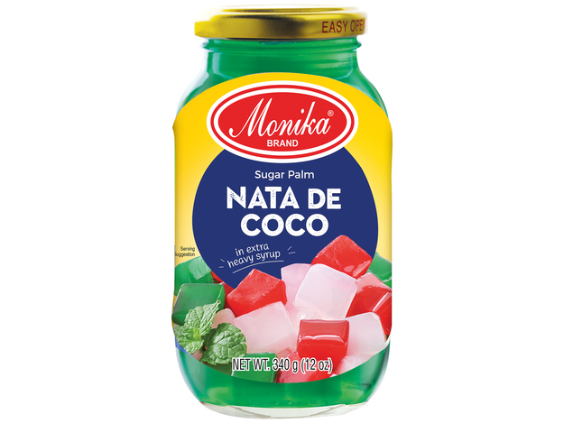 Monika Nata de Coco groen (kokosgelblokjes) op zware siroop) 340 g