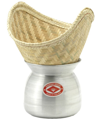 Diamond Aluminium Laos Pot & Bamboekorf 22 cm