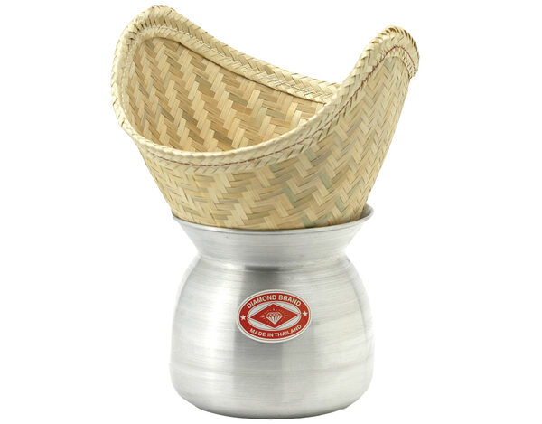 Diamond Aluminium Laos Pot & Bamboekorf 22 cm