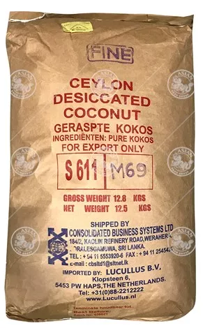 Rish Fijn Geraspte Kokosnoot (12,5 kg) 1º Kwaliteit