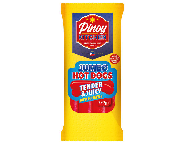 Pinoy Kitchen Jumbo Hotdogs met Kaas 320 g