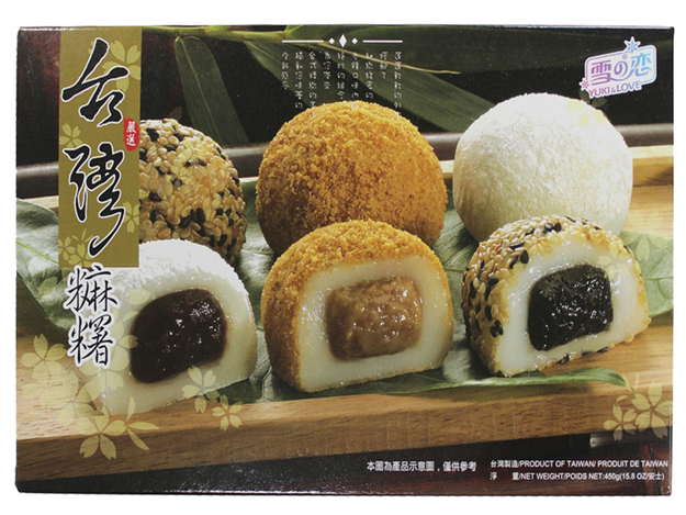 Yuki & Love Mochi Japanse rijstcake assorti (sesam, pinda, rode bonen) 450 g