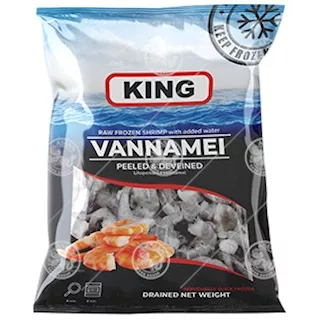 KING Vannamei Shrimps IQF 16/20 PD 25%, 10 x 1kg